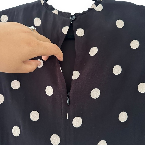 Kate Spade Black & White Dizzy Polka Dot Shift Mini Dress Size 0 - Picture 10 of 13